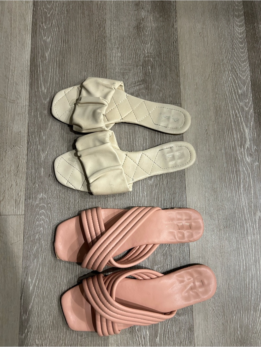 Women’s Cream and Blush Slide Sandals - Stylish Everyday Comfort